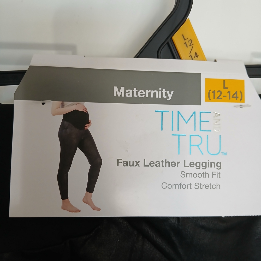 Time and Tru Black Faux Leather Leggings